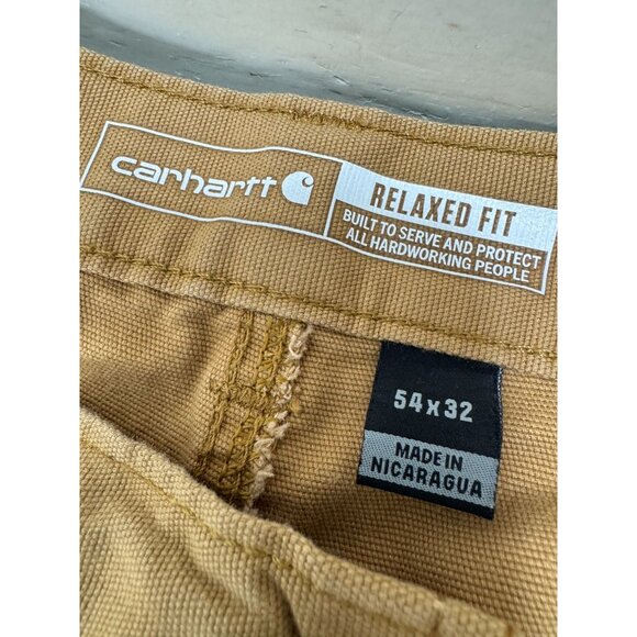 Carhartt Pants Mens 54X32 Relaxed Fit Canvas Khaki Tan Stretch Workwear BN2517-M - Picture 5 of 11